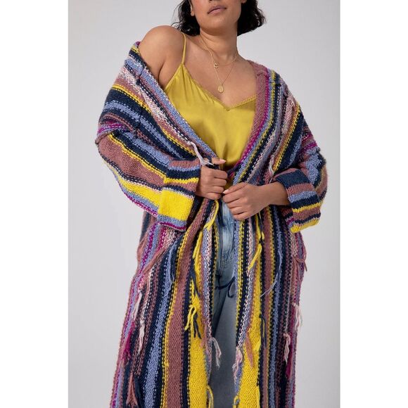 New Anthropologie Pilcro Dreamer Striped Duster Sweater Size Xs/s - Picture 6 of 11